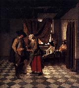 Pieter de Hooch Paying the Hostess painting
